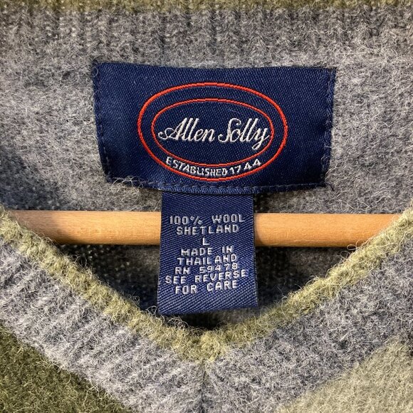 Allen Solly Shetland Wool V-neck Sweater Size Large - Picture 3 of 6